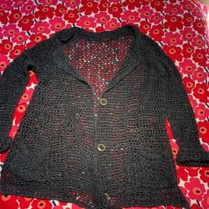 Free People Gray Crochet Cardigan
